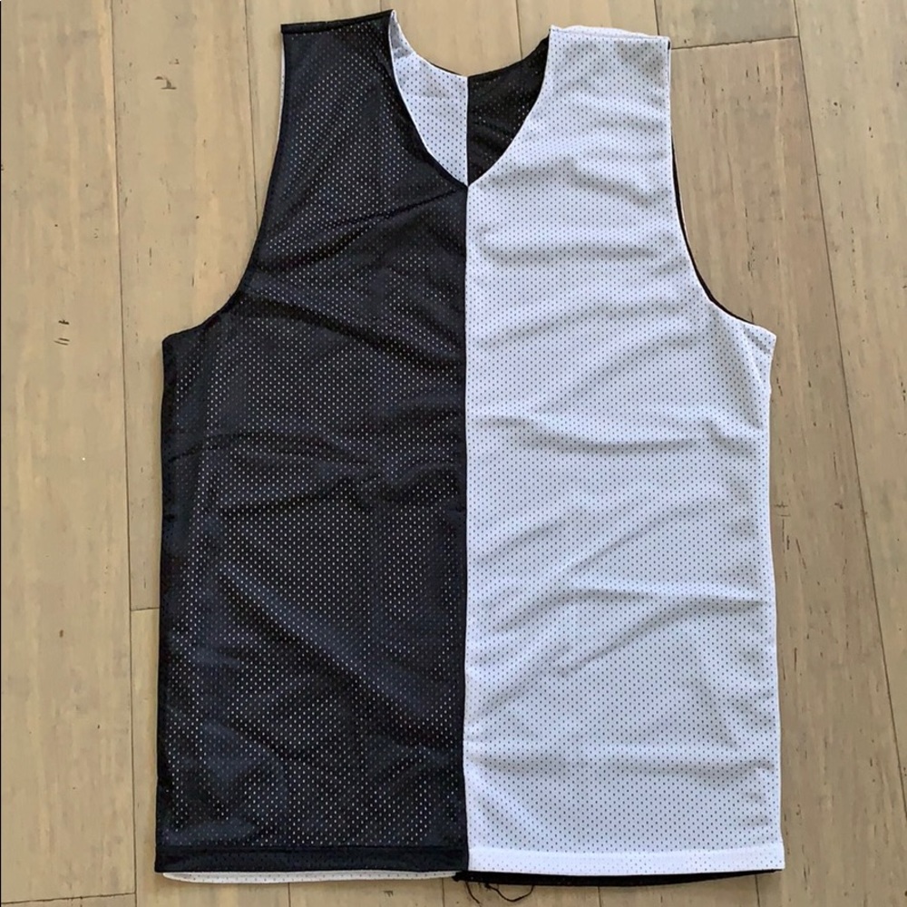 2 Tone Reversible Men’s Mesh Tank Top Black/White